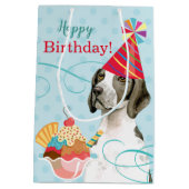 Sweet Birthday Pointer Medium Geschenktasche Mittlere Geschenktüte (Rückseite)