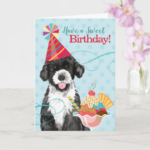 Sweet Birthday Portugiesisch Water Dog Card Karte