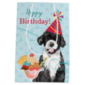 Sweet Birthday Portugiesischer Wasserhund Mittlere Geschenktüte (Rückseite)
