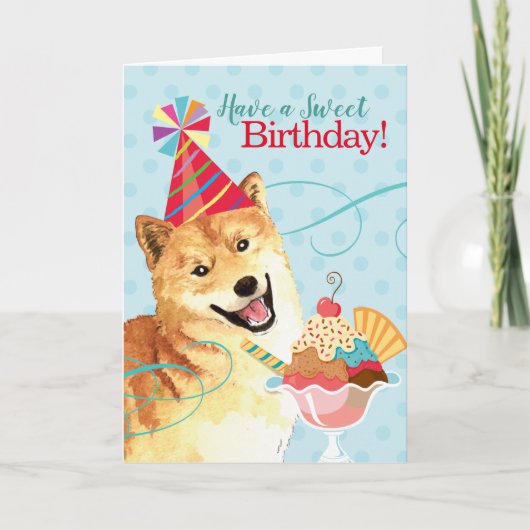 Sweet Birthday Shiba Inu Karte (Vorderseite)