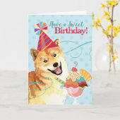 Sweet Birthday Shiba Inu Karte (Gelbe Blume)