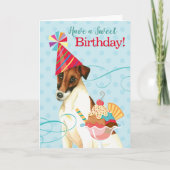 Sweet Birthday Smooth Fox Terrier Karte (Vorderseite)