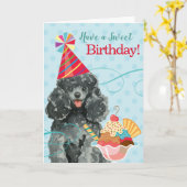 Sweet Birthday Toy Poodle Karte (Gelbe Blume)