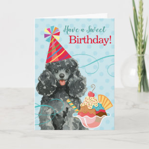 Sweet Birthday Toy Poodle Karte