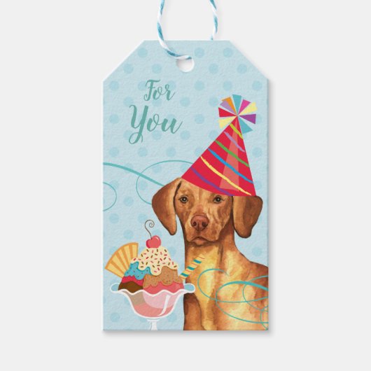 Sweet Birthday Vizsla Gift Tags Geschenkanhänger (Vorderseite)