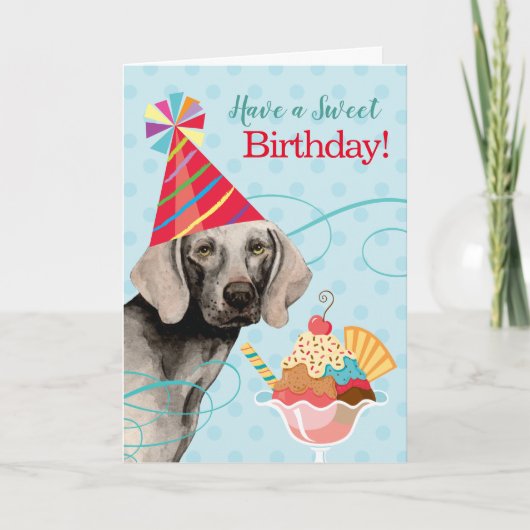 Sweet Birthday Weimaraner Card Karte (Vorderseite)