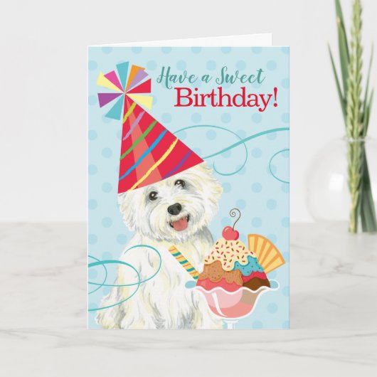 Sweet Birthday Westie Card Karte (Vorderseite)