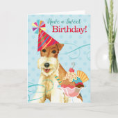 Sweet Birthday Wire Fox Terrier Karte (Vorderseite)