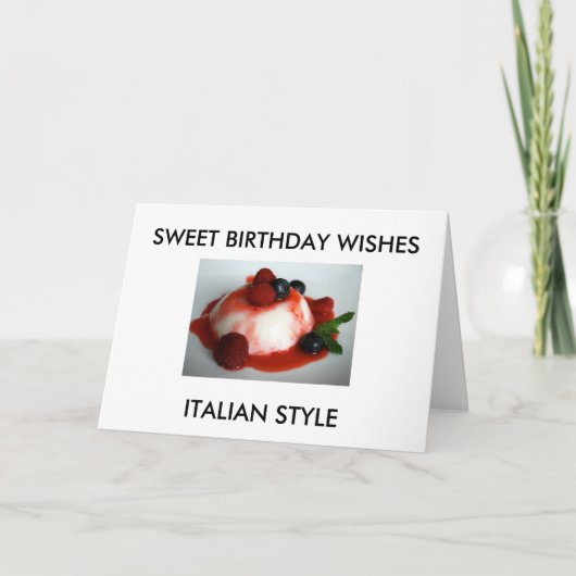 "SWEET BIRTHDAY WISHES, ITALIENISCHER STIL" KARTE (Vorderseite)
