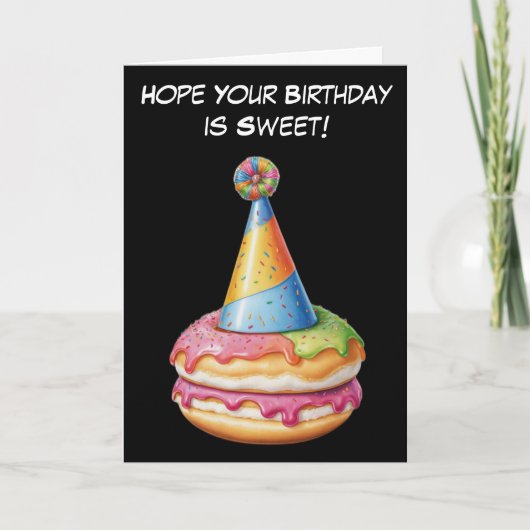 Sweet Birthday Wünsche mit Donut Fun Karte (Vorderseite)