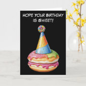 Sweet Birthday Wünsche mit Donut Fun Karte (Gelbe Blume)