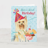 Sweet Birthday Yorkie Karte (Vorderseite)