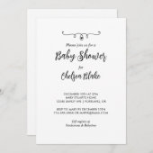 Sweet Black and White Baby Dusche Einladung (Vorne/Hinten)