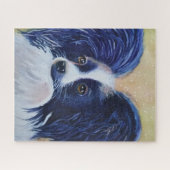 Sweet Black and White Papillon Puppy Puzzle (Horizontal)
