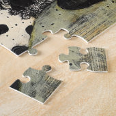 Sweet Black and White Polka Hund in Tophat Puzzle (Seite)