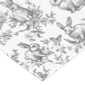 Sweet Black Bunny Rabbits French Toile Kurzer Tischläufer (Ecke)