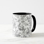 Sweet Black Bunny Rabbits French Toile Tasse (VorderseiteRechts)