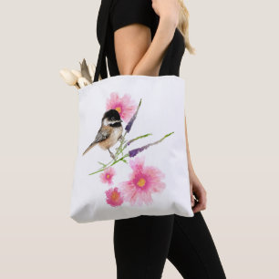 Sweet Black Capped Chickadee Wasserfarben Tasche