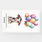 Sweet Black Cow 1. Geburtstag Banner (Horizontal)