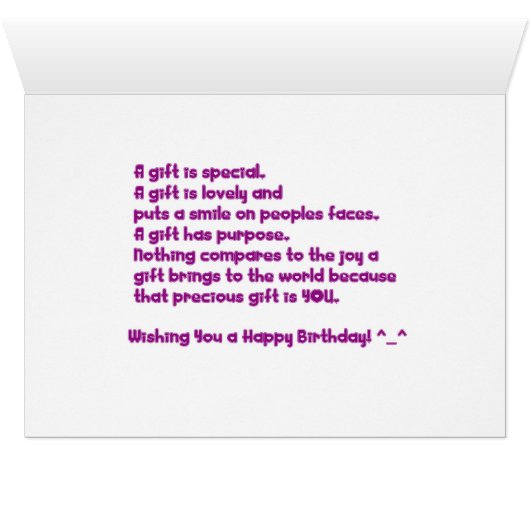 Sweet Black Fairy Birthday (Innenansicht Horizontal (Unten))