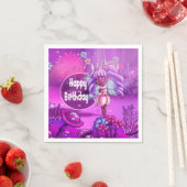Sweet Black Fairy Birthday Serviette (Beispiel)