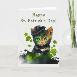 Sweet Black Kitten am St. Patrick's Day Feiertagskarte