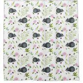 Sweet Black Kitty Cats Muster Duschvorhang (Vorderseite)