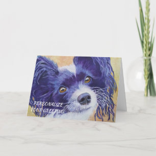 Sweet Black Papillon Puppy Karte