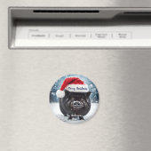 Sweet Black Piggy Christmas Magnet (In Situ (Geschirrspüler))