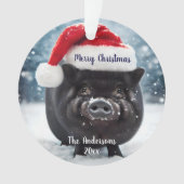 Sweet Black Piggy Christmas Ornament (Vorderseite)