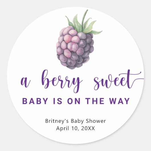 Sweet BlackBerry Runder Aufkleber (Vorderseite)