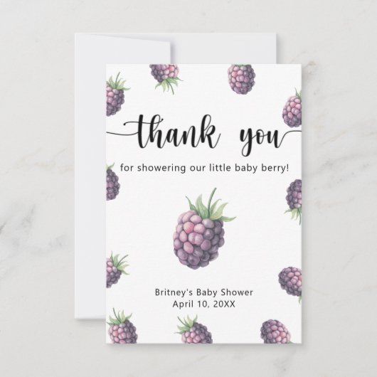 Sweet BlackBerry - vielen Dank Dankeskarte (Vorderseite)