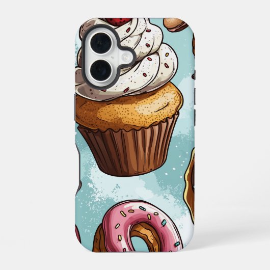 Sweet Bliss: Anime Dessert Delight Phone Case iPhone 16 Hülle (Rückseite)