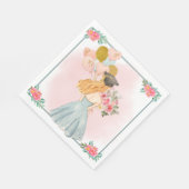 Sweet Blonde Girl Watercolor Abschluss Napkins Serviette (Ecke)