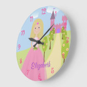 Sweet Blonde Princess Personalisiert Große Wanduhr (Winkel)