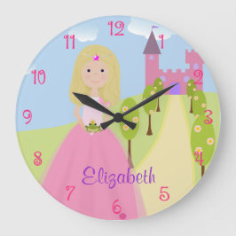 Sweet Blonde Princess Personalisiert Große Wanduhr