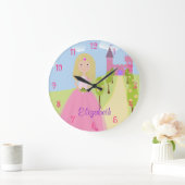 Sweet Blonde Princess Personalisiert Große Wanduhr (Zuhause)