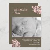 Sweet Bloom Baby Girl Geburtserklärung Ankündigung (Vorne/Hinten)