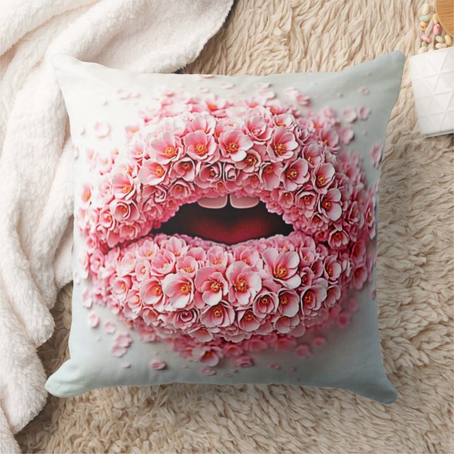 Sweet Bloom Lips Kunst Kissen (Decke)