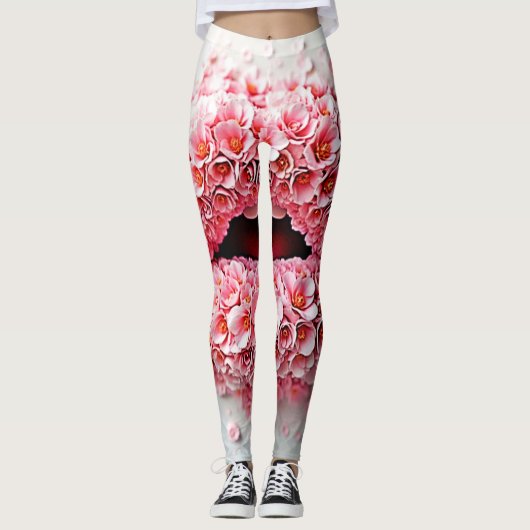 Sweet Bloom Lips Kunst Leggings (Vorderseite)