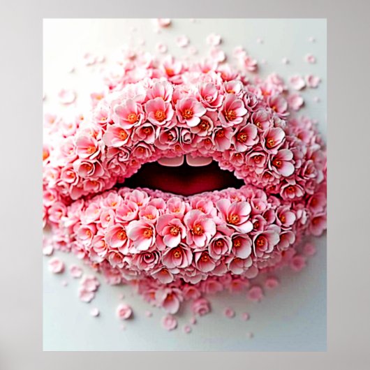 Sweet Bloom Lips Kunst Poster (Vorne)