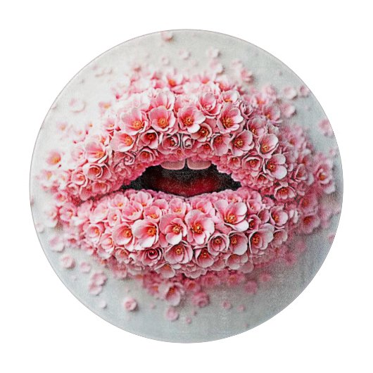 Sweet Bloom Lips Kunst Schneidebrett (Vorderseite)