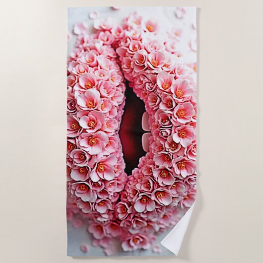 Sweet Bloom Lips Kunst Strandtuch (Vorderseite)