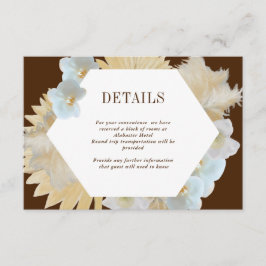 Sweet Blooms Blue Wedding Details Card Begleitkarte