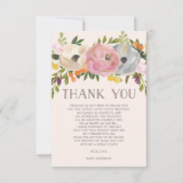 Sweet Blooms Floral Baby Dusche Vielen Dank Einladung