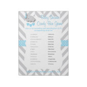 Sweet Blue and Gray Elephant Baby Shower - Game Notizblock (Rotiert)