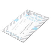 Sweet Blue and Gray Elephant Baby Shower - Game Notizblock (angewinkelt)