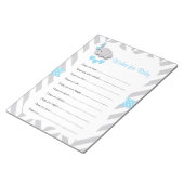 Sweet Blue and Gray Elephant Baby Shower - Wünsche Notizblock (angewinkelt)