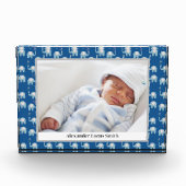 Sweet Blue Baby Elephants Mustername Fotoblock (Vorderseite)