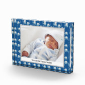 Sweet Blue Baby Elephants Mustername Fotoblock (Rechts)